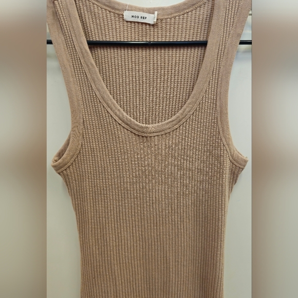 Nude, Tan, Ribbed, Sheath, Midi, Dress, Beach, Travel, Summer, Swim, Vacation - Picture 4 of 5